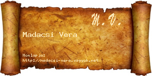 Madacsi Vera névjegykártya